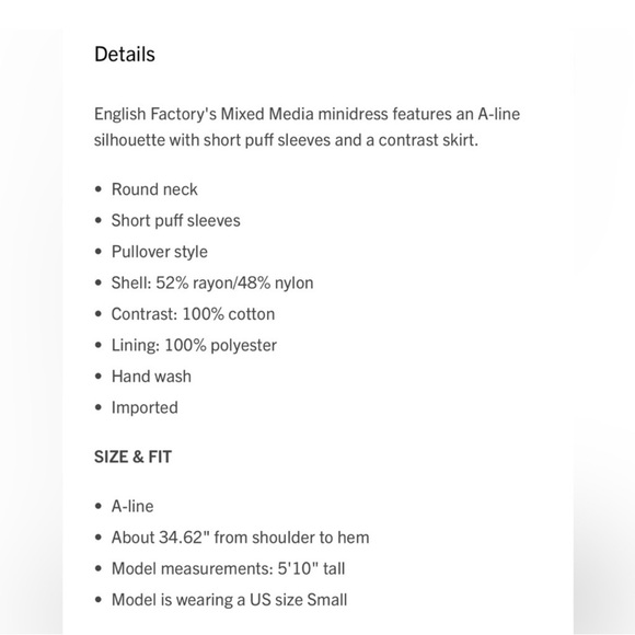 English Factory puff-sleeve Dress - Picture 9 of 9